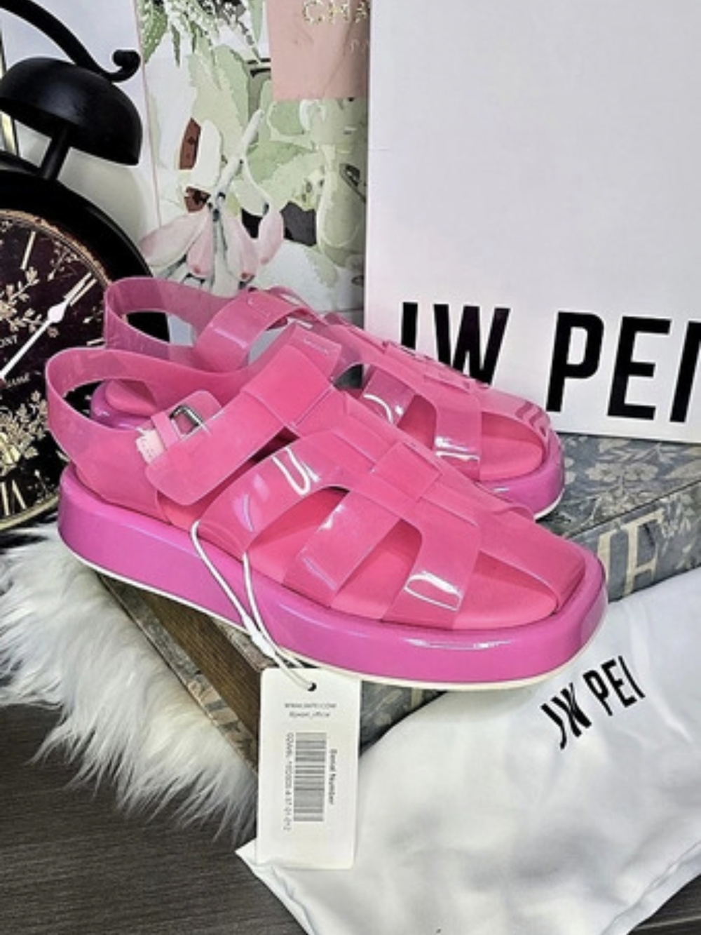 JW PEI Jelly Piper Platform Sandal - Pink EU 6.5 NWT